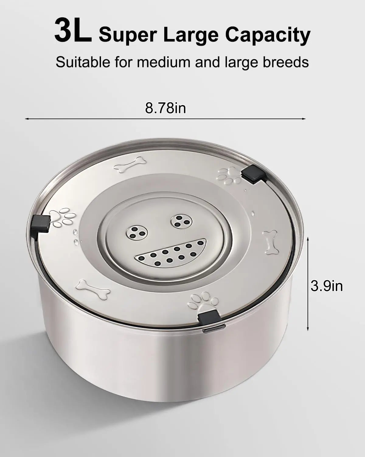 Heavy-Duty Stainless No Mess Water Bowl