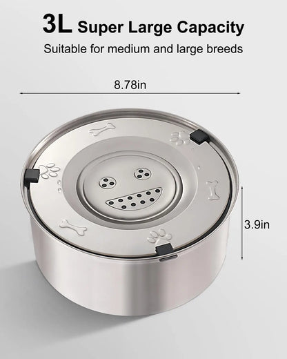 Heavy-Duty Stainless No Mess Water Bowl