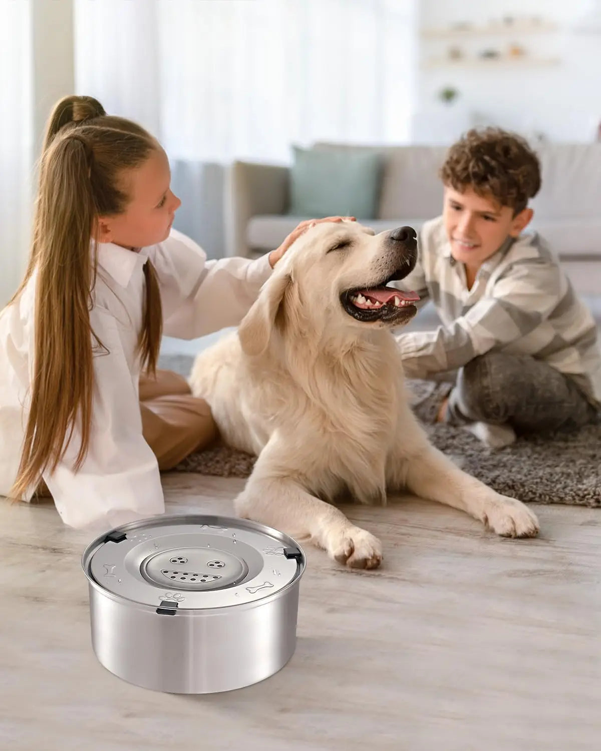 Heavy-Duty Stainless No Mess Water Bowl