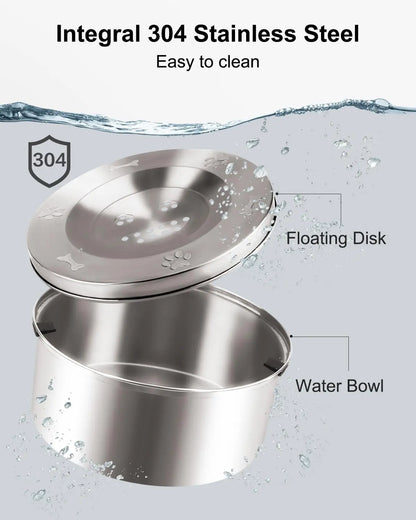 Heavy-Duty Stainless No Mess Water Bowl